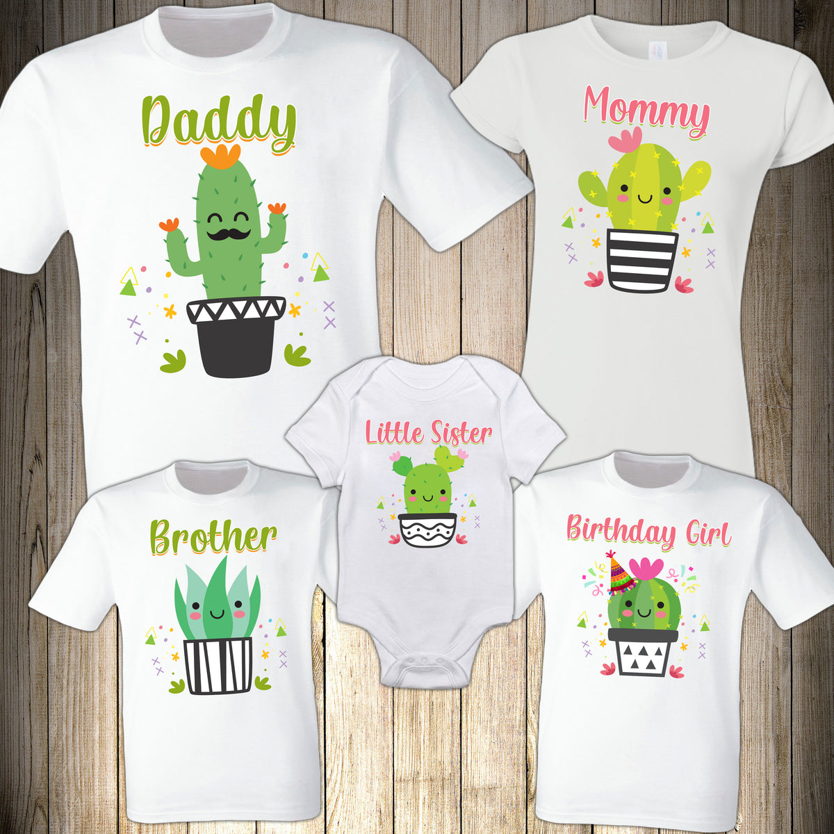 Cactus Family Birthday Shirts Birthday Family Shirts X Graphics Shirts