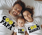 Two Cool Matching Family Birthday Shirts 2nd Birthday Shirt Two Cool Smiley Face Birthday Shirts 2nd Birthday Boy Outfit Mom Dad Sister Two
