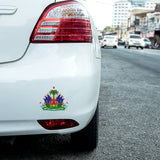 Haiti Coat of Arms, Haiti Flag, Port-au-Prince, Caribbean , sticker, car. truck, suv, L'UNION FAIT LA FORCE sticker, 