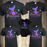 Mermaid Birthday Family Shirts Merdad Mermon Mersister Ariel Sea Matching Shirts Mermaid Party Mermaid Shirts Family Matching Merbabe Mermaid Security