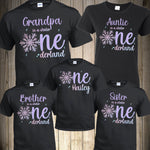 Winter ONEderland Birthday Shirts, Family snowflake birthday shirts, Pink and Silver Snowflake Birthday Shirts, Winter Onederland Theme