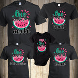 Melon Family Shirts Melon Birthday Girl Party One in a Melon Dad Mom Pink Birthday Summer Matching Custom Personalized Watermelon Cute