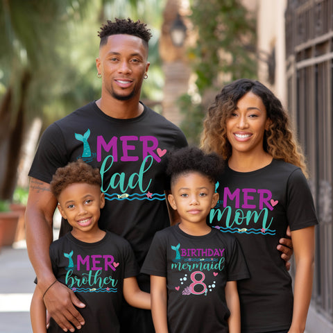 Mermaid Birthday Family Shirts Merdad Mermon Mersister Ariel Sea Matching Shirts Mermaid Party Mermaid Shirts Family Matching Merbabe Mermaid Security