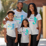 Mermaid Birthday Family Shirts Merdad Mermon Mersister Ariel Sea Matching Shirts Mermaid Party Mermaid Shirts Family Matching Merbabe