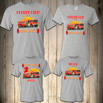 Fireman Family Shirts Firefighter Birthday Fireman Birthday Boy Matching Custom Personalized Mom Dad Family Shirts Fire Fireman Party Fire