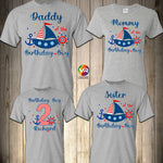 Nautical Birthday Shirt, Yacht Birthday shirt, Sailing Birthday shirt, Anchor Matching Family Birthday shirts, Boy Boat Birthday Shirt Sea