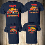 Fireman Family Shirts Firefighter Birthday Fireman Birthday Boy Matching Custom Personalized Mom Dad Family Shirts Fire Fireman Party Fire