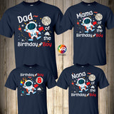 Astronaut Family Shirts Planets Birthday Shirt Birthday Boy Birthday Girl Matching Custom Personalized Mom Dad Astronaut Party Moon Mars