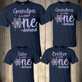 Winter ONEderland Birthday Shirts, Family snowflake birthday shirts, Pink and Silver Snowflake Birthday Shirts, Winter Onederland Theme