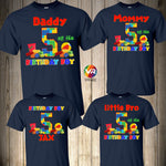 Building Block Birthday Shirt Family Birthday Boy Personalized Building Block Construction Brick Birthday Shirt Custom Personalized
