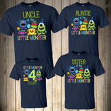 Little Monster Birthday Shirt Monster Family Shirt Little Monster Mom Dad Brother Mom of the Little Monster Matching Custom Personalized