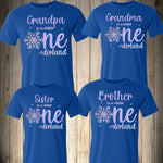 Winter ONEderland Birthday Shirts, Family snowflake birthday shirts, Pink and Silver Snowflake Birthday Shirts, Winter Onederland Theme