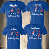 Nautical Birthday Shirt, Yacht Birthday shirt, Sailing Birthday shirt, Anchor Matching Family Birthday shirts, Boy Boat Birthday Shirt Sea