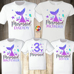 Mermaid Birthday Family Shirts Merdad Mermon Mersister Ariel Sea Matching Shirts Mermaid Party Mermaid Shirts Family Matching Merbabe Mermaid Security