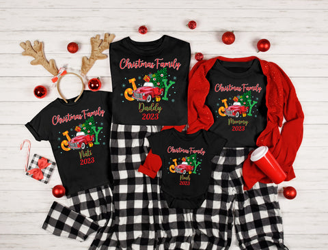Vintage Truck Christmas Family Shirts