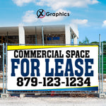 Commercial Space for Lease Banner Advertising Sales Special Custom Banner X Graphics Printing leasing advertising