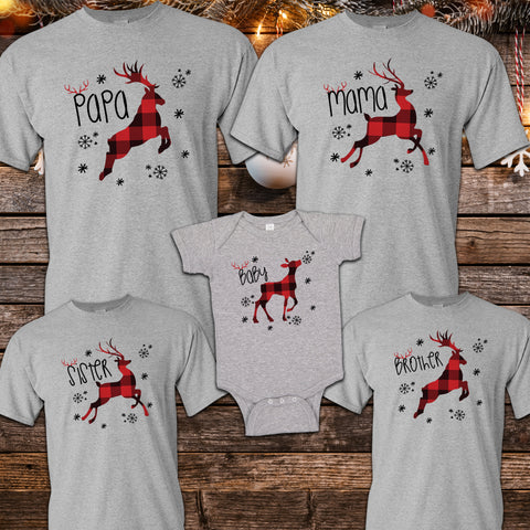 Reindeer Christmas Family Shirts - X Graphics Shirts