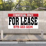 Commercial Space for Lease Banner Advertising Sales Special Custom Banner X Graphics Printing leasing advertising