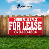 Commercial Space for Lease Banner Advertising Sales Special Custom Banner X Graphics Printing leasing advertising