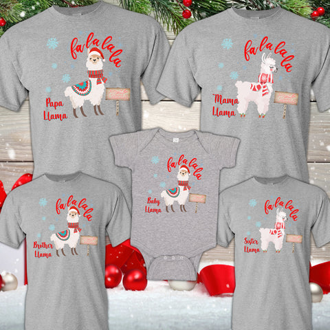 Llama Christmas Family Shirts - X Graphics Shirts