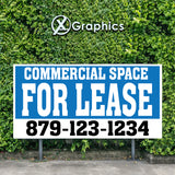 Commercial Space for Lease Banner Advertising Sales Special Custom Banner X Graphics Printing leasing advertising