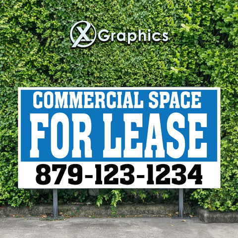 Commercial Space for Lease Banner Advertising Sales Special Custom Banner X Graphics Printing leasing advertising