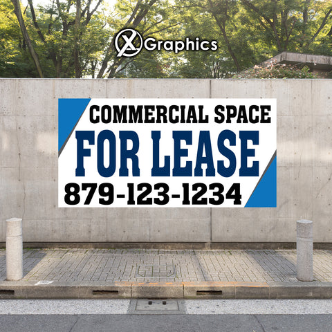 Commercial Space for Lease Banner Advertising Sales Special Custom Banner X Graphics Printing leasing advertising