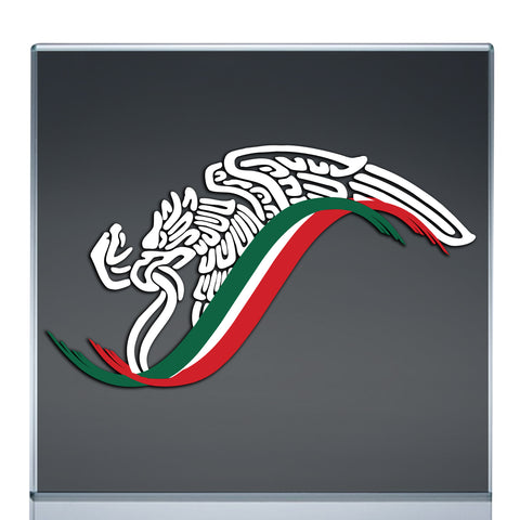 Mexico Eagle Flag White Vinyl Sticker Decal Aguila Mexicana Calcomania