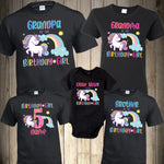 Unicorn Family Shirts Unicorn Birthday Shirt Birthday Girl Unicorn party Unicorn theme Family matching Personalized Custom Pink Unicorn Birthday Girl Family Matching Rainbow