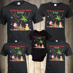 Christmas Family Shirts Personalized Tropical Beach Family Christmas Matching Tropical T-shirts Shirt Baby Bodysuit Christmas Beach