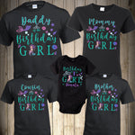 Mermaid Family Shirts Mermaid Birthday Girl Party Mer Mom Mer Dad Mer Security Birthday Mermaid Sea Matching Custom Personalized