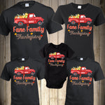 Thanksgiving Family Shirts Turkey Matching Family Custom Personalized Thanksgiving Shirts Gooble Gobble Pumpkin pie Truck Reunion Familiar
