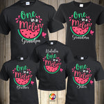Melon Family Shirts Melon Birthday Girl Party One in a Melon Dad Mom Pink Birthday Summer Matching Custom Personalized Watermelon Cute
