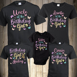 Butterflies Family Birthday Shirts Butterflies Shirt Pink Butterfly Birthday Shirt Baby Matching Birthday Shirts Butterfly Party Girl Pink