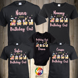 Jungle Safari Animals Family Shirts Cute Lion Birthday Girl Wild One Butterfly Tiger Elephant Matching Custom Personalized Family Party