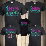 Mermaid Birthday Family Shirts Merdad Mermon Mersister Ariel Sea Matching Shirts Mermaid Party Mermaid Shirts Family Matching Merbabe Mermaid Security