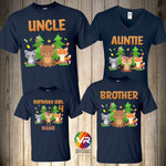 Family safari Woodland Creatures wild shirts, One wild, wild one birthday, mom and dad wild shirt, wild party, fox forest bear deer raccoon