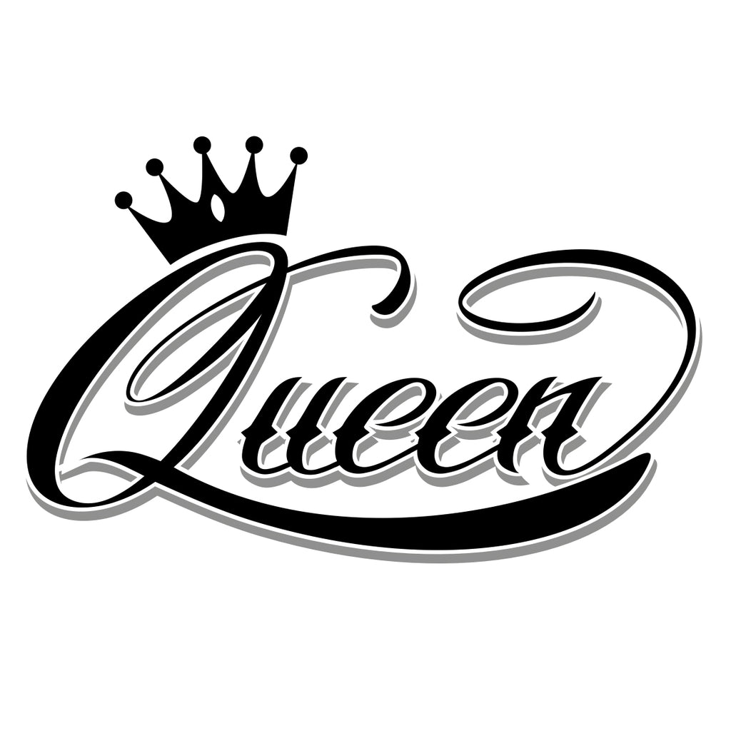 Queen Vinyl Sticker | x Graphics Shirts 18x11.3 / Black with Grey