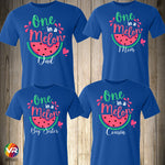 Melon Family Shirts Melon Birthday Girl Party One in a Melon Dad Mom Pink Birthday Summer Matching Custom Personalized Watermelon Cute