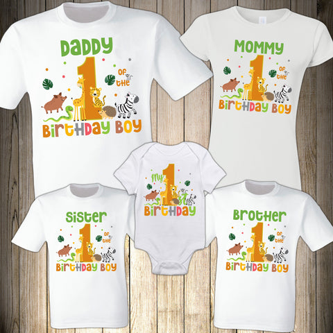 Animals Jungle Birthday Family Shirts