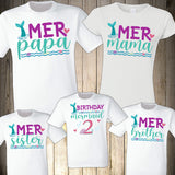 Mermaid Birthday Family Shirts Merdad Mermon Mersister Ariel Sea Matching Shirts Mermaid Party Mermaid Shirts Family Matching Merbabe Mermaid Security