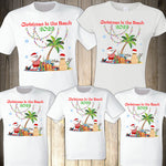 Christmas Family Shirts Personalized Tropical Beach Family Christmas Matching Tropical T-shirts Shirt Baby Bodysuit Christmas Beach