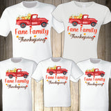 Thanksgiving Family Shirts Turkey Matching Family Custom Personalized Thanksgiving Shirts Gooble Gobble Pumpkin pie Truck Reunion Familiar
