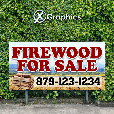 Firewood for sale lumber Banner Advertising Sales Special Custom Banner X Graphics Printing  leña para fuego venta de leña