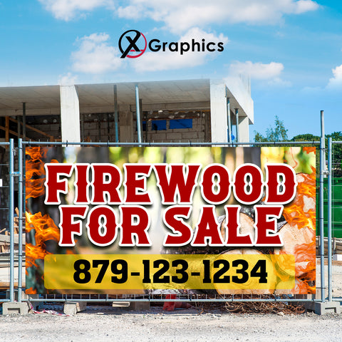 Firewood for sale lumber Banner Advertising Sales Special Custom Banner X Graphics Printing leña para fuego venta de leña