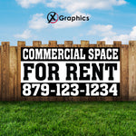 Commercial Space for Rent Banner Advertising Sales Special Custom Banner X Graphics Printing renting advertising