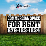 Commercial Space for Rent Banner Advertising Sales Special Custom Banner X Graphics Printing renting advertising