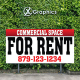 Commercial Space for Rent Banner Advertising Sales Special Custom Banner X Graphics Printing renting advertising