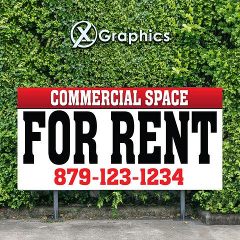 Commercial Space for Rent Banner Advertising Sales Special Custom Banner X Graphics Printing renting advertising