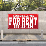 Commercial Space for Rent Banner Advertising Sales Special Custom Banner X Graphics Printing renting advertising